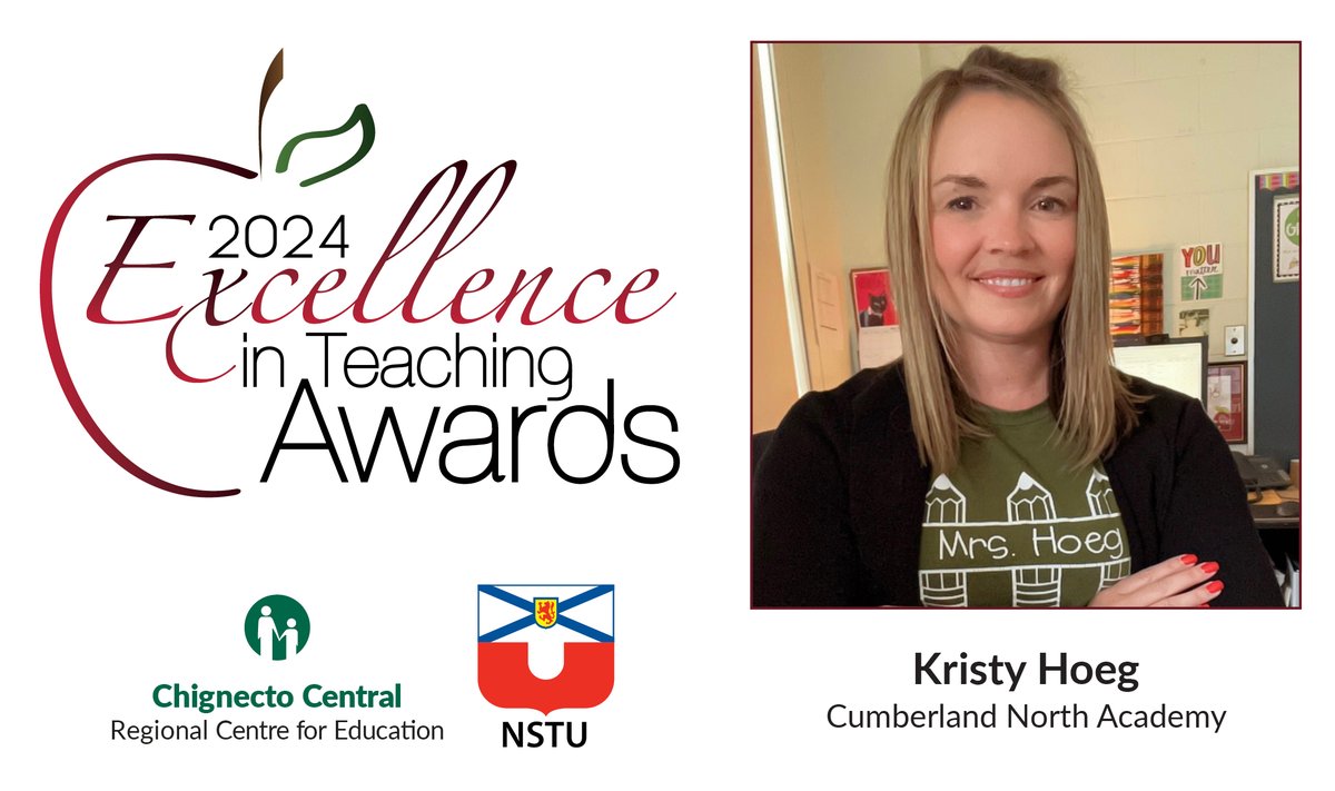 Congratulations Kristy Hoeg of Cumberland North Academy!

Grade One educator Kristy is described as truly exceptional. She consistently goes the extra mile to support her students and their families, turning learning and goal setting into enjoyable experiences.