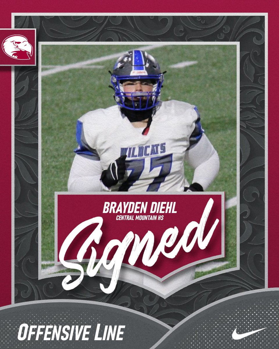 Haven Nation, please welcome OL Brayden Diehl from Central Mountain HS to the #LockedIn family!  

#LockedIn🔒🦅