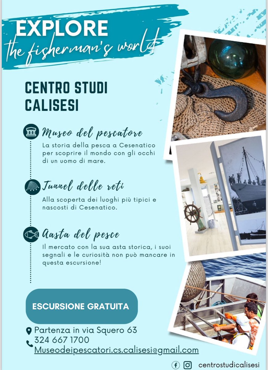 Cesenatico_BV's tweet photo. Tour dei pescatori, alla scoperta dell’identità marinara di Cesenatico. Ogni settimana, escursione gratuita organizzata dagli Hotel Consorzio. https://t.co/QlcwnayA5i