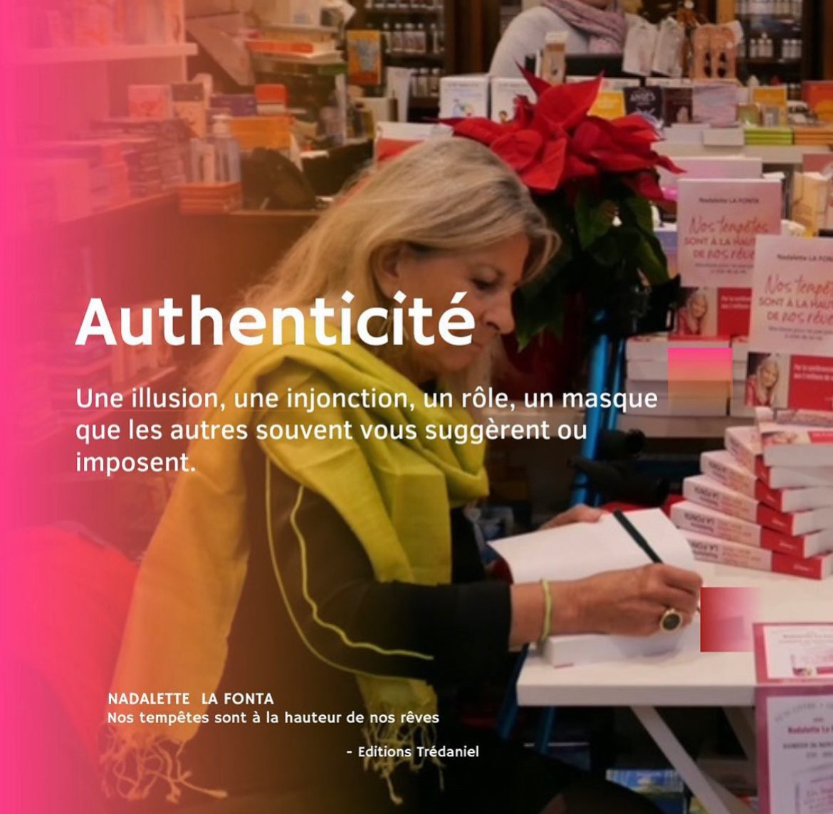 Ce rôle qu’on adopte de soi-même, pour plaire, pour être aimée, pour bien faire, pour réussir.

#nostempetessontalahauteurdenosreves #livre #citation #authenticité