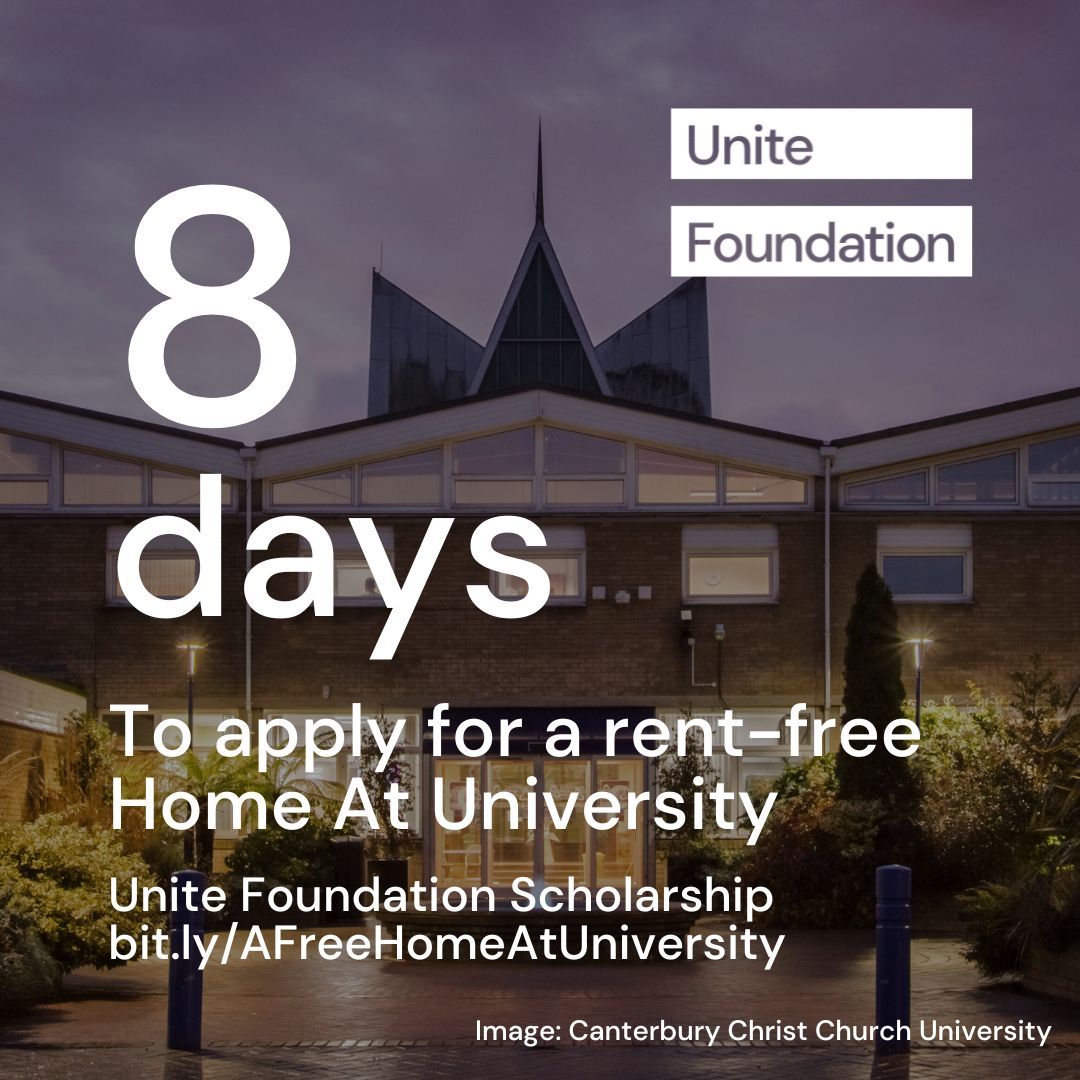If you’re care experienced or estranged, 25 or under, you could be eligible for the Unite Foundation scholarship- there are 8 days left to apply! Applications close on Friday 14th June.  Apply now at bit.ly/AFreeHomeAtUni…

#university #accommodation #scholarship