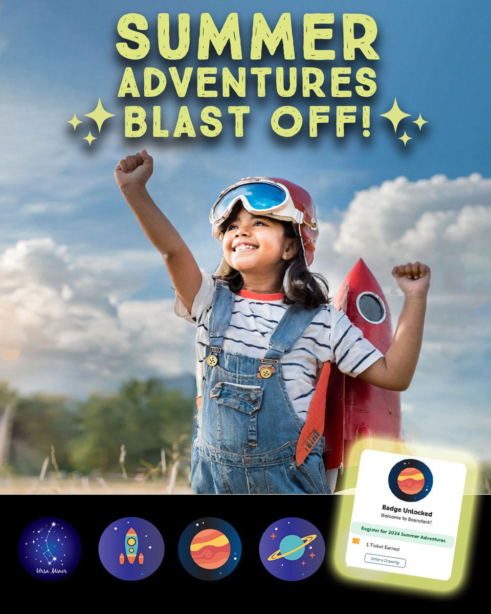 AnokaCoLibrary's tweet image. #ACLSummerAdventures has launched! Use the Beanstack Tracker app or register at ow.ly/Vn3v50SaW63. All ages can earn digital badges: tracking reads, writing book reviews, &amp;amp; completing activities through 8/17. Earn virtual tickets to enter Summer Prize Drawings!