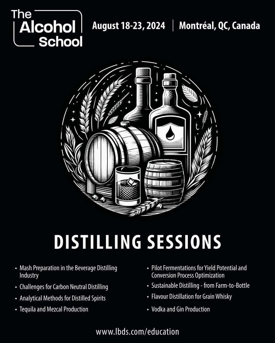 You may have seen our previous post on the combined sessions, but here’s a further sneak peak at the topics dedicated to distilled spirits and the fuel ethanol processes. Spots are filling up fast, so avoid disappointment &amp; secure your place at lbds.com/education #AS2024
