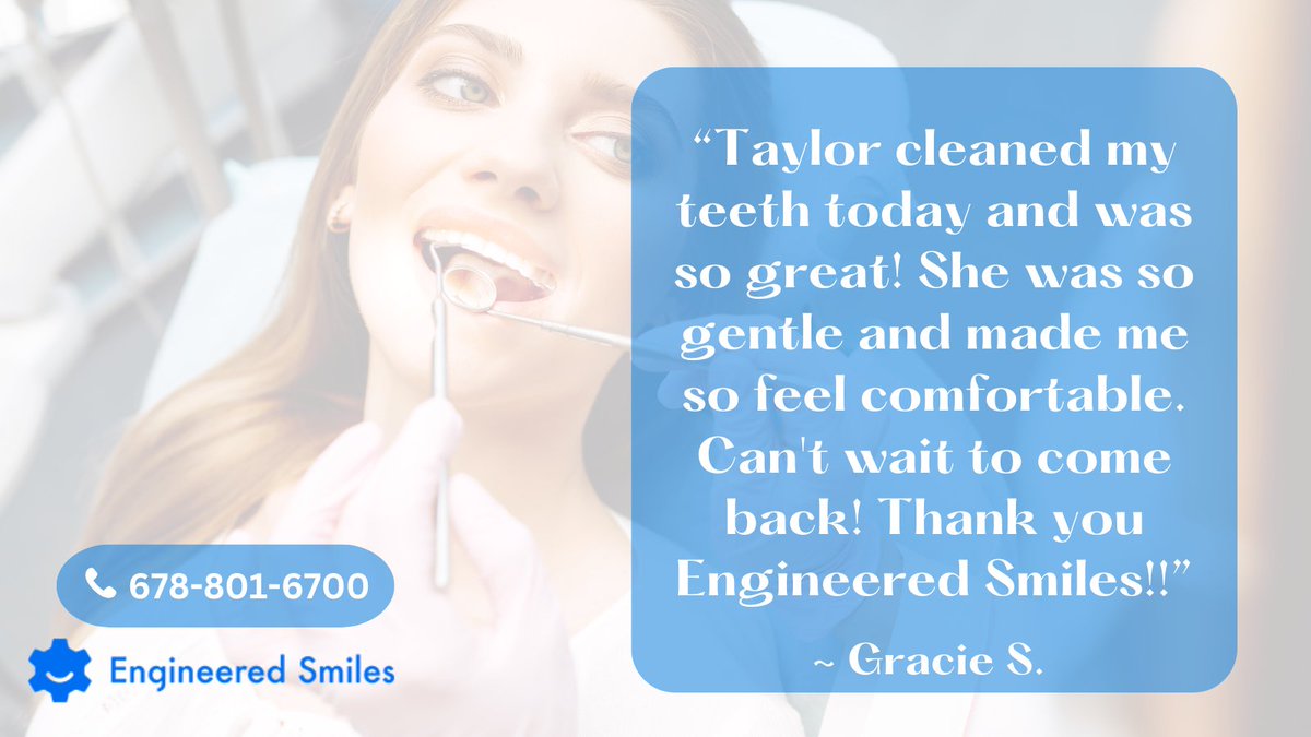 EngineeredSmile's tweet photo. Has it been over 6 months since your last professional #teethcleaning? Contact #engineeredsmiles today for your appointment and experience a gentle & comfortable cleaning by our wonderful hygienist.
#TestimonialThursday https://t.co/vFjzi475Zg