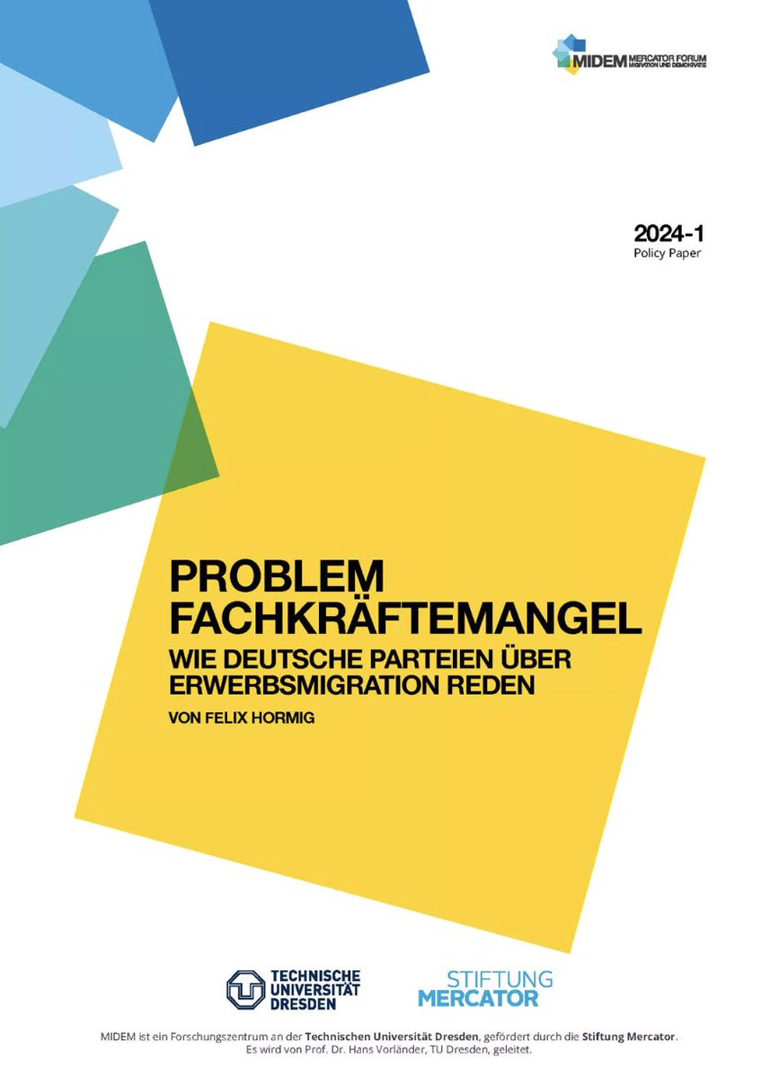 Die neue Chancenkarte erleichtert die Anwerbung von Fachkräften aus dem außereuropäischen Ausland. In unserem Policy Paper analysiert <a href="/Felix_Hormig/">Felix Hormig</a> die Debatten zur Erwerbsmigration im Bundestag seit den 2000ern 👉 forum-midem.de/2024/06/05/pol… <a href="/tudresden_de/">TU Dresden</a> @GSW_TUDresden <a href="/MercatorDE/">Stiftung Mercator</a>