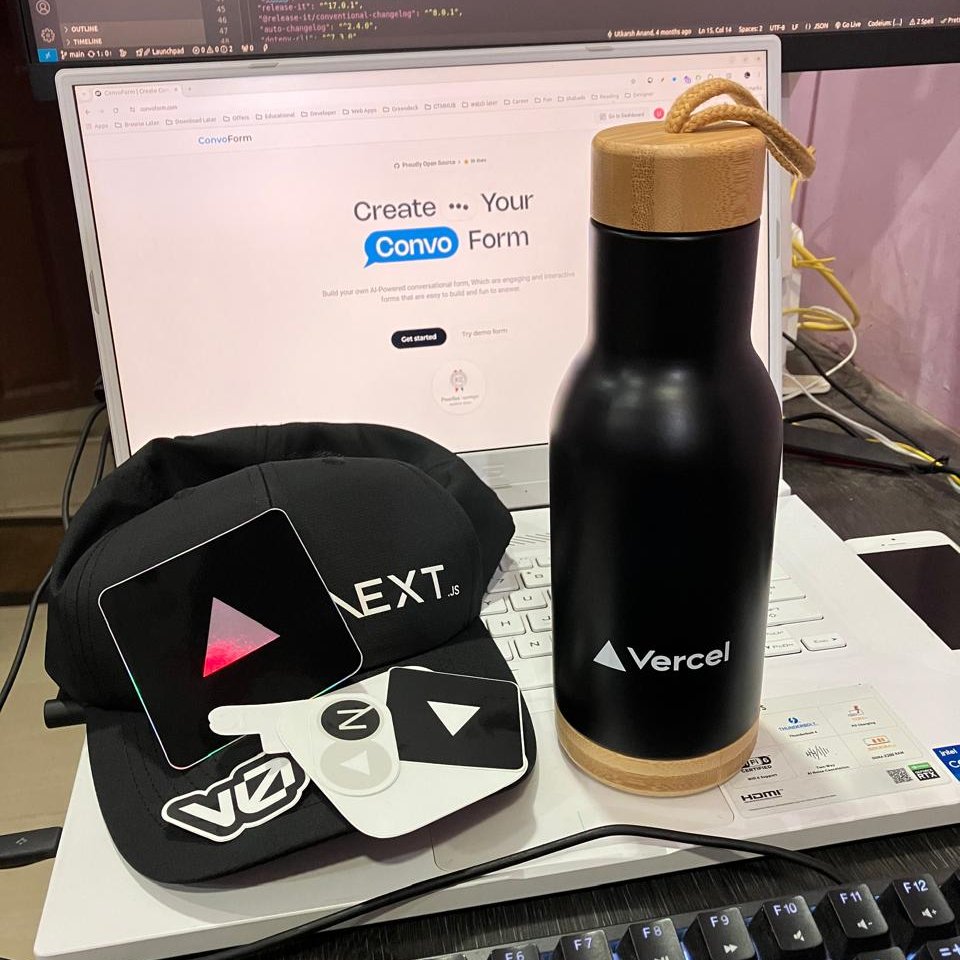 growupanand's tweet photo. I just received my first-ever swag! π I am thrilled and grateful.
Thanks π, @leeerob and @vercel team!
#Swag #FirstSwag #buildinpublic #convoform https://t.co/SBnfZTp7fp
