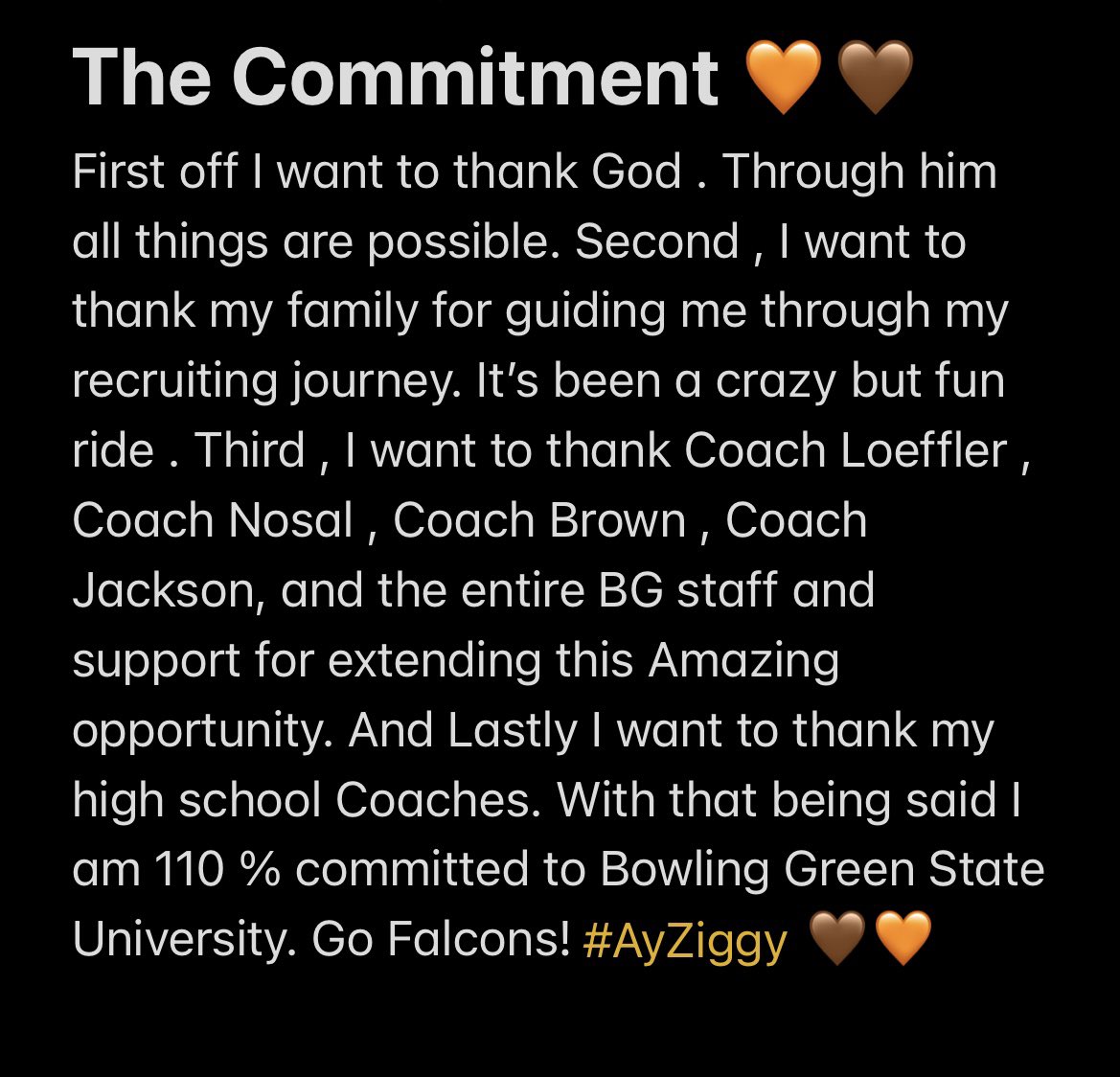 VincentG83's tweet image. I’m Home ! 110 % Committed 🧡🤎 #AyZiggy #TalonsUp25 @BG_Football
@CoachLoefflerBG
@CoachGregNosal
@cobrown58
@Coach_Jackson
@BGCoachMo
@CoachSLawanson
@CoachMaxWarner
@CoachBayer_
@ErikCampbell
@CamdenDietz
@ScottStolz3
@JackBilek
@Birm