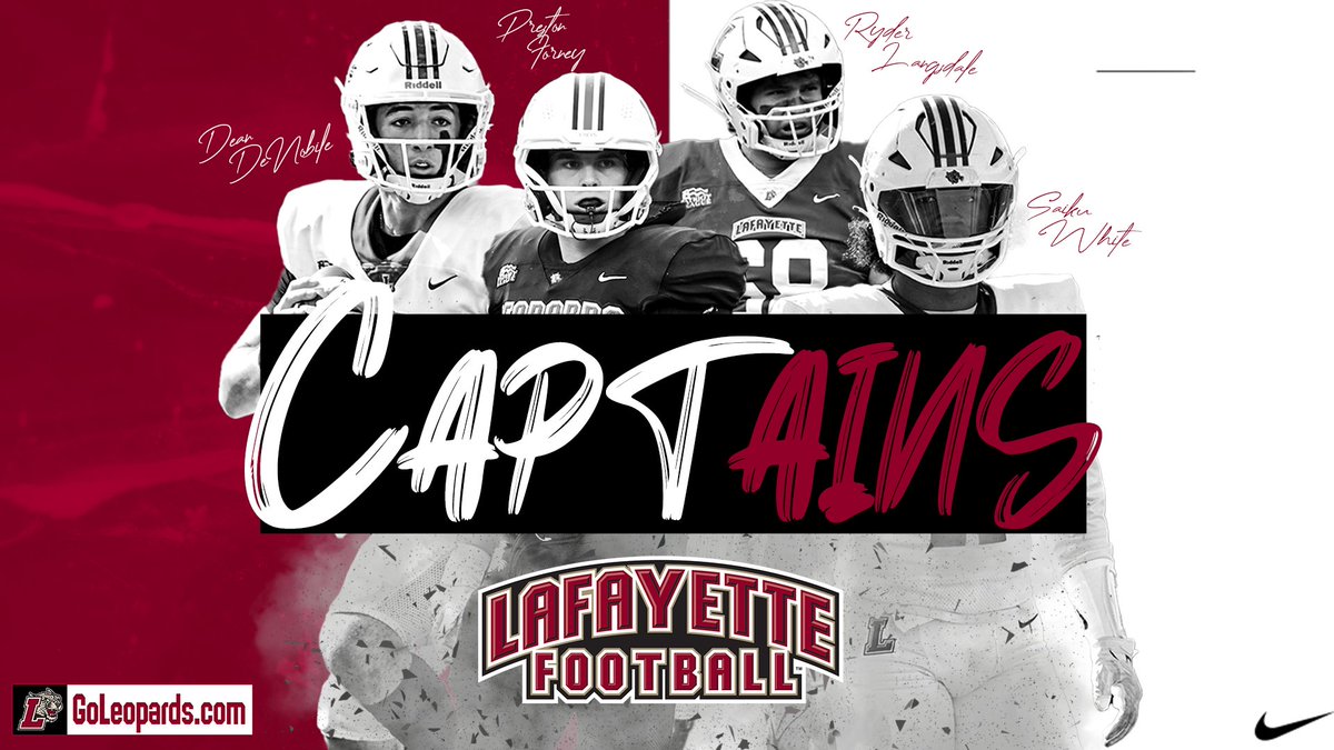Lafayette Football (@lafcolfootball) on Twitter photo 2โฃ0โฃ2โฃ4โฃ Team Captains 2โฃ0โฃ2โฃ4โฃ
<a href="/prestonf_18/">Preston Forney</a> | <a href="/LangsdaleRyder/">Ryder Langsdale</a> | <a href="/saikudon2/">Saiku White</a> | <a href="/DeanDenobile/">Dean DeNobile</a>
๐ฐ tinyurl.com/2cc565qm
#RollPards | #ClimbTheHill 2โฃ0โฃ2โฃ4โฃ Team Captains 2โฃ0โฃ2โฃ4โฃ
<a href="/prestonf_18/">Preston Forney</a> | <a href="/LangsdaleRyder/">Ryder Langsdale</a> | <a href="/saikudon2/">Saiku White</a> | <a href="/DeanDenobile/">Dean DeNobile</a>
๐ฐ tinyurl.com/2cc565qm
#RollPards | #ClimbTheHill