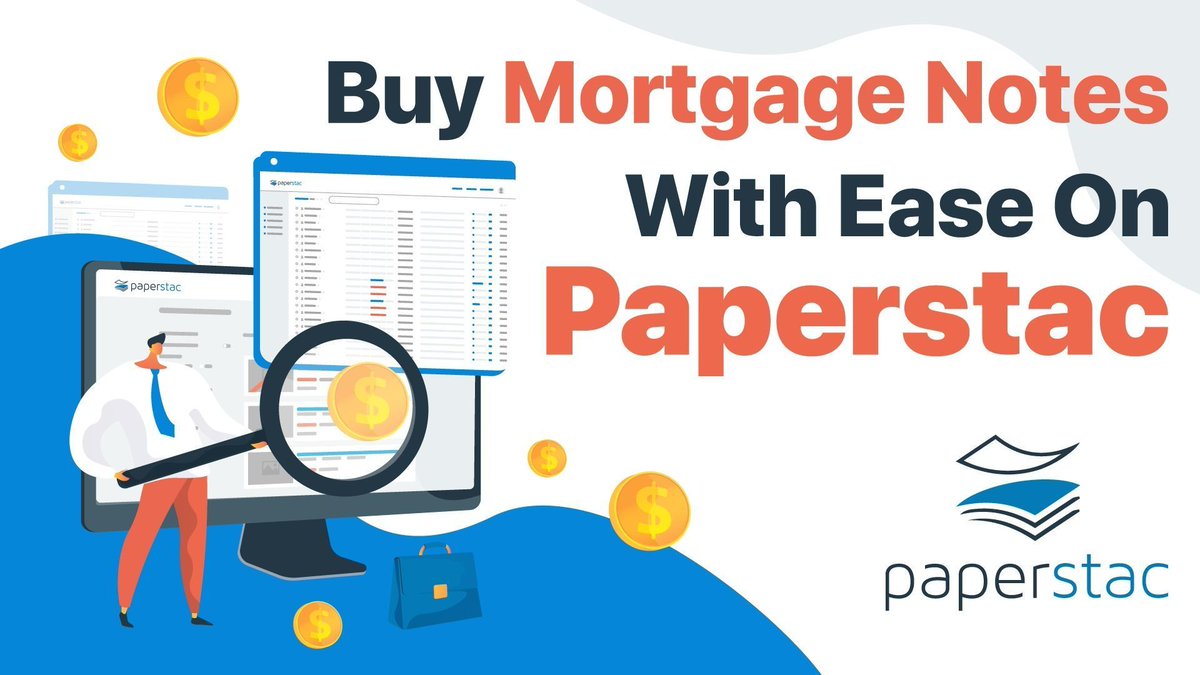 Buying mortgage notes has never been easier! Discover a seamless experience with Paperstac. 

Start investing today! 
buff.ly/3V2KdCf

#MortgageNotes #InvestingMadeEasy #Paperstac #NoteInvesting #RealEstateInvesting #AlternativeInvestments