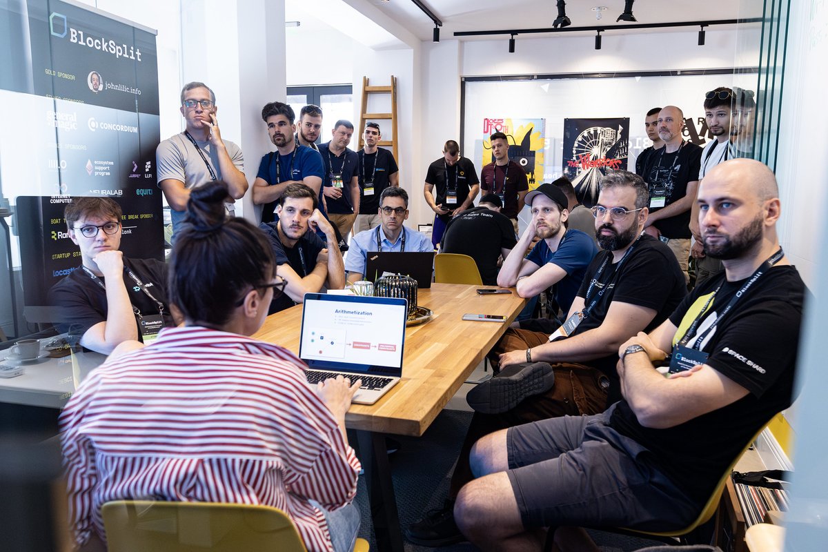 Huge shoutout to Marija Mikić for an amazing workshop on Zero Knowledge Proofs at BlockSplit! 👏

She covered the theory, key applications, and demonstrated how the prover and verifier work. 

The room was packed 

Sorry to everyone who had to stand! 

We definitely need a bigger