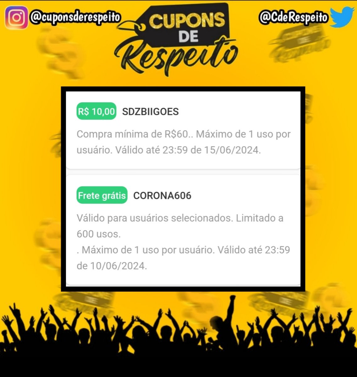 Cupons De Respeito tweet media