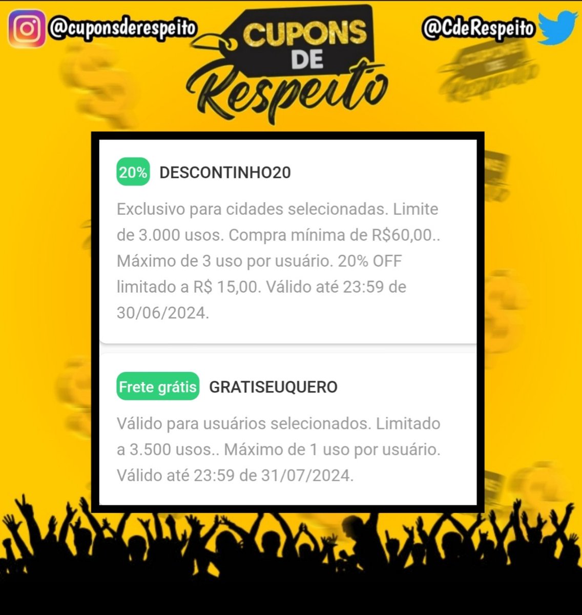 Cupons De Respeito tweet media