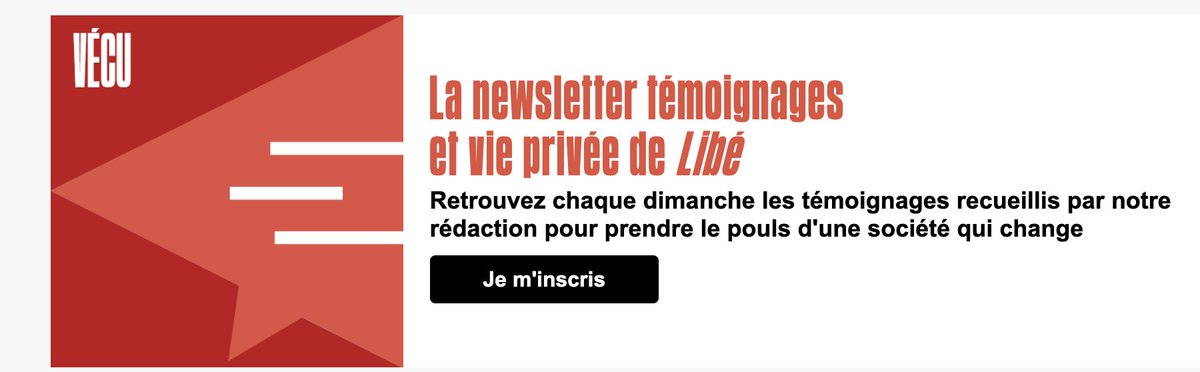 Libé lance une nouvelle newsletter "Vécu" autour des sujets intimité / vie privée.

Des sujets décidément incontournables pour tous les sites d'info, afin de maintenir à flot les audiences et de générer des abonnements hors des sujets news plus anxiogènes
