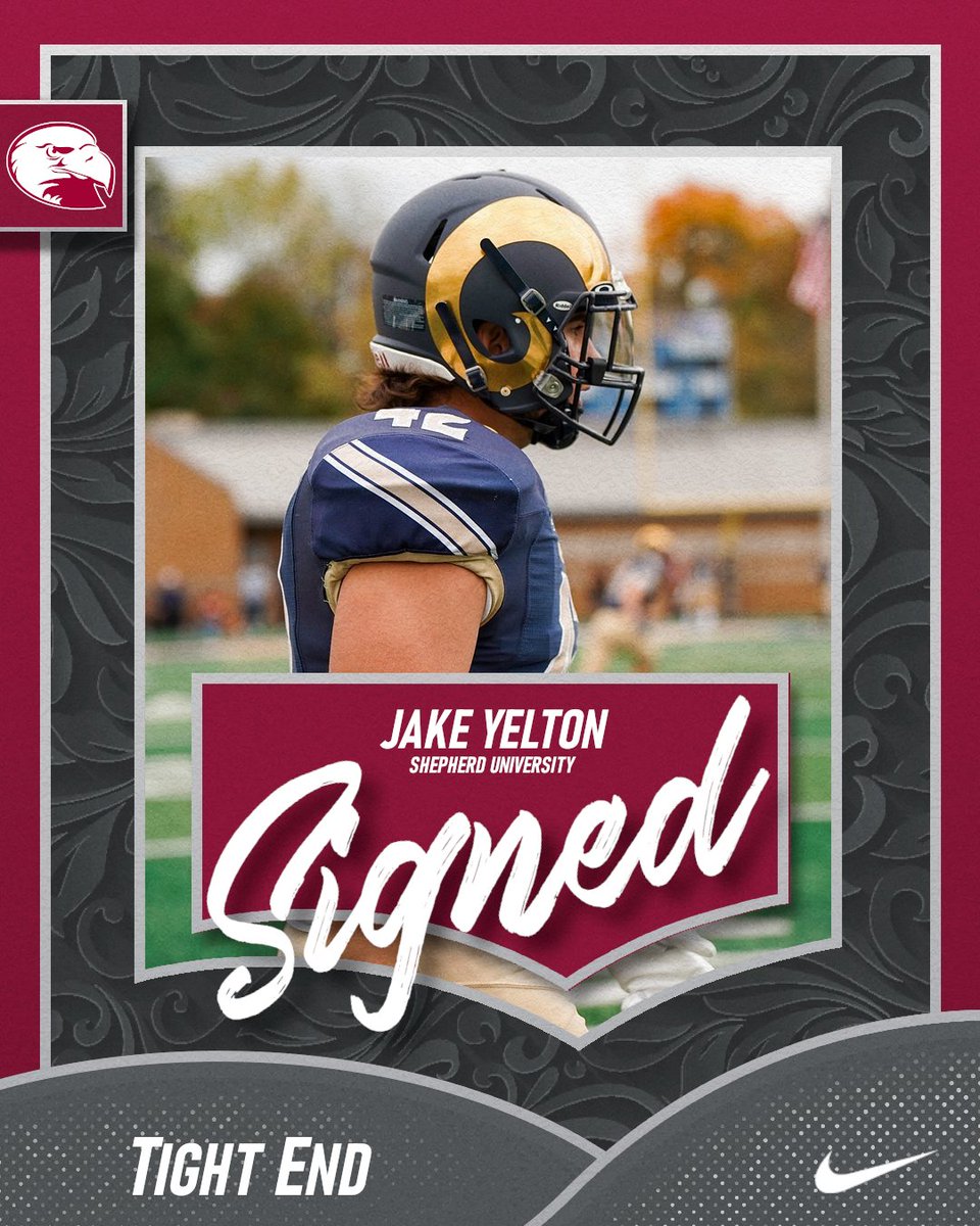 LHU_Football's tweet photo. Haven Nation, please welcome TE Jake Yelton from Shepherd University to the #LockedIn family!

#LockedIn🔒🦅 https://t.co/fsFevcQN2z