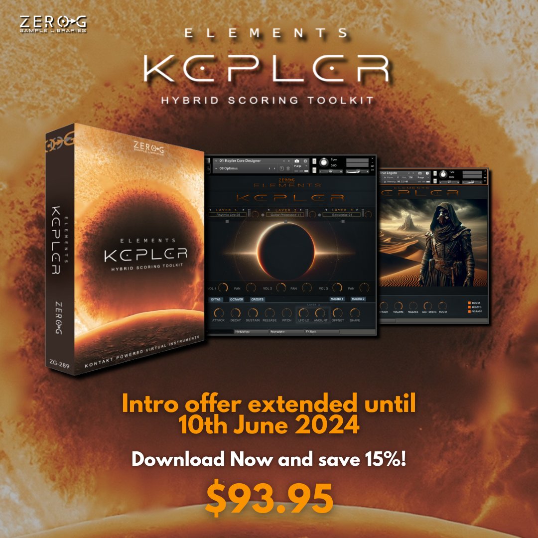 📢 Intro Offer Extension | Elements Kepler: Hybrid Scoring Toolkit

👉 zero-g.co.uk/products/eleme…

#hanszimmer #dunefilm #SoundDesign #kepler #MusicProduction #Kontakt