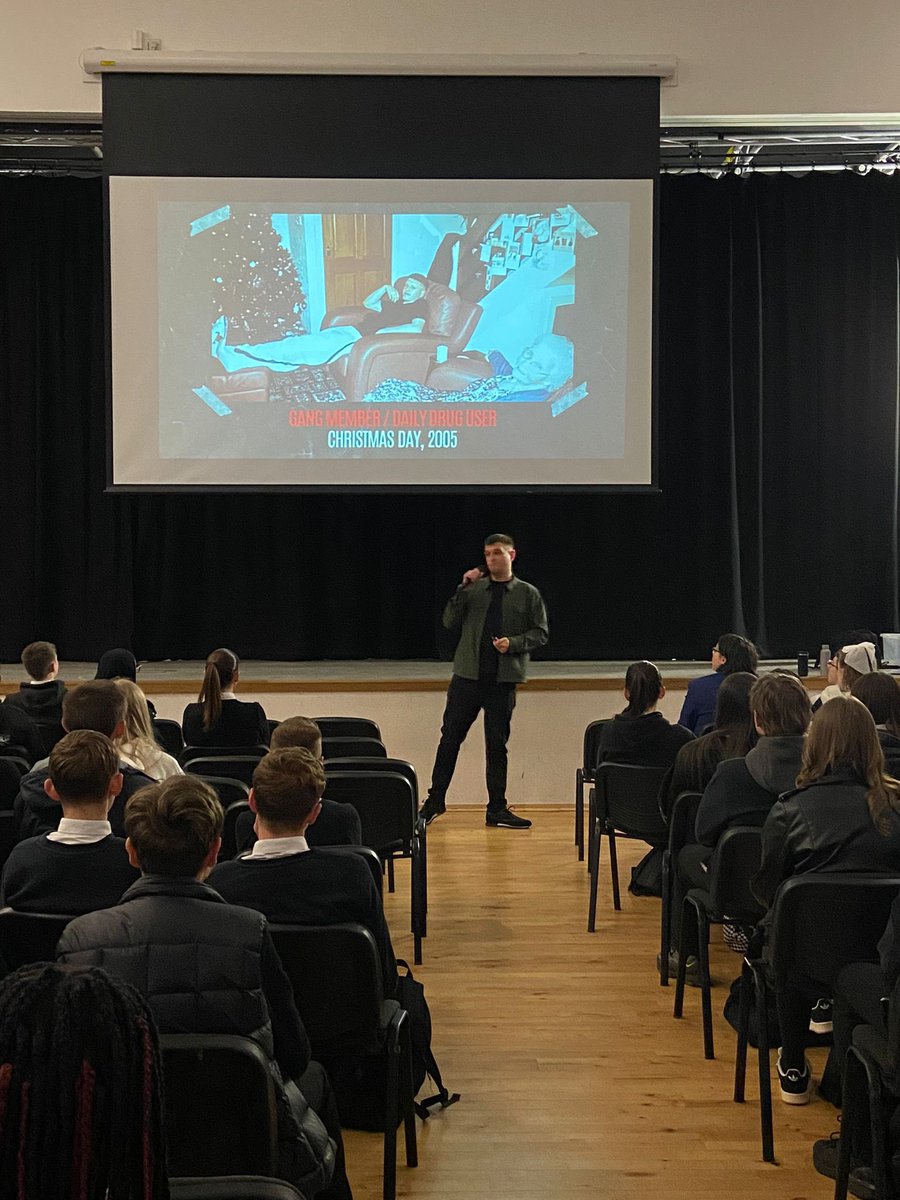 GHS_EnglishDept's tweet photo. We were blown away by today’s fantastic presentation from author Graeme Armstrong to our new S4 cohort. The audience were captivated and moved by his story. We loved every minute @G_Armstrong21 - thank you. #theyoungteam https://t.co/sJ31dSv831