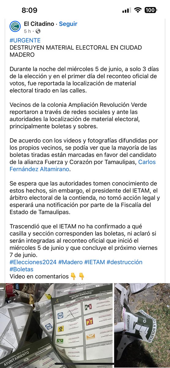 AlainHuertaD's tweet photo. @XochitlGalvez mira 😭😭 lo que hicieron aquí en Ciudad Madero https://t.co/wO0XYLsSEc