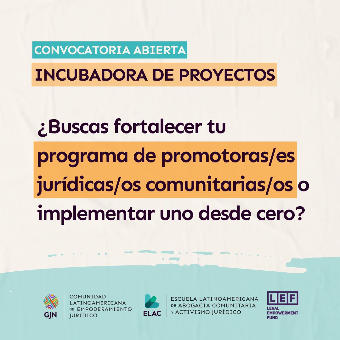 GlobalNamati's tweet photo. 📢 Lanzamos la Incubadora de Proyectos: ¿Cómo desarrollar programas de promotoras/es jurídicas/os comunitarias/os?

👉 Aprendizaje + mentorías + 15,000 USD para implementar un programa.

¡Postula hoy a tu organización! Conoce más 👇
https://t.co/WhJ5AyKoRR https://t.co/9US4Mzb9cg
