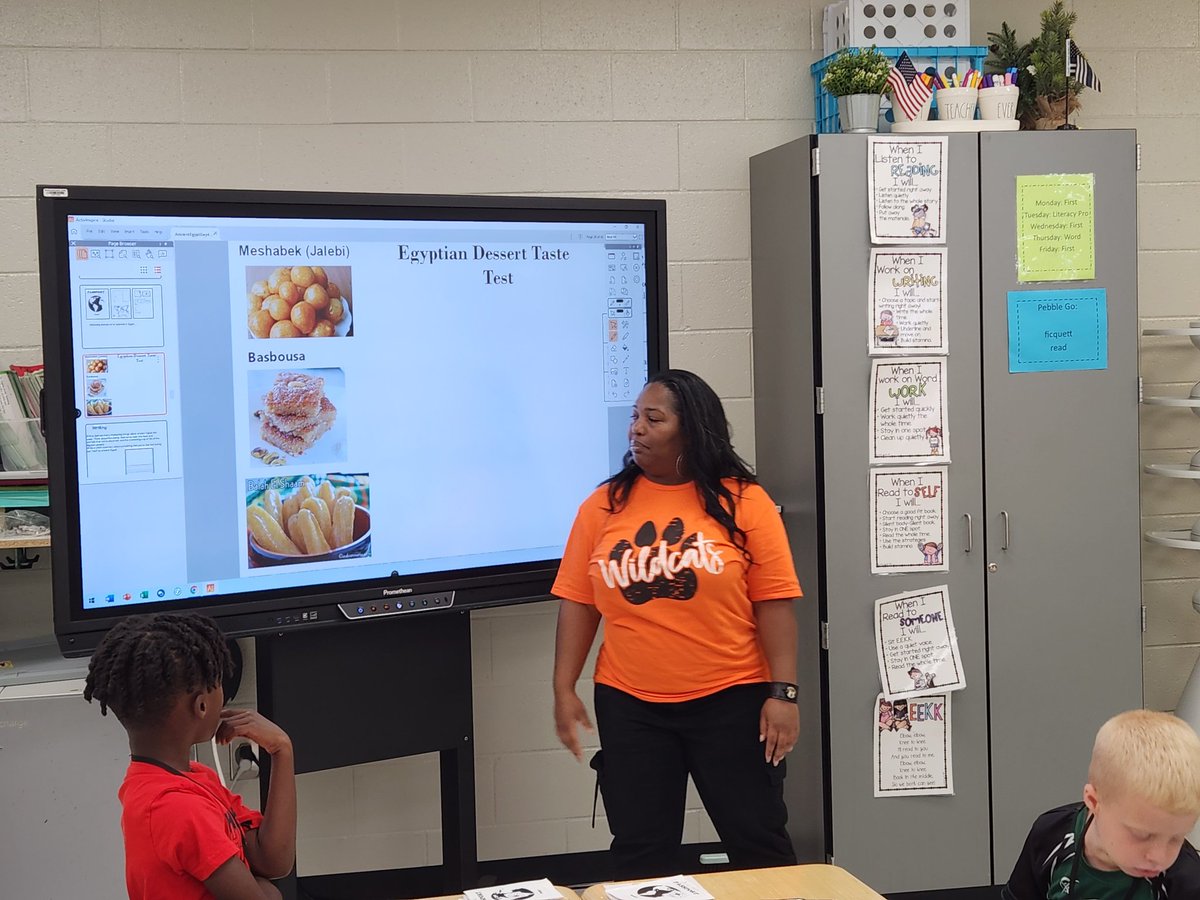 EagerEducator's tweet photo. Great things are happening at Camp Little Scholars Egyptian food taste testing #ncss https://t.co/GLmgFtGV9r