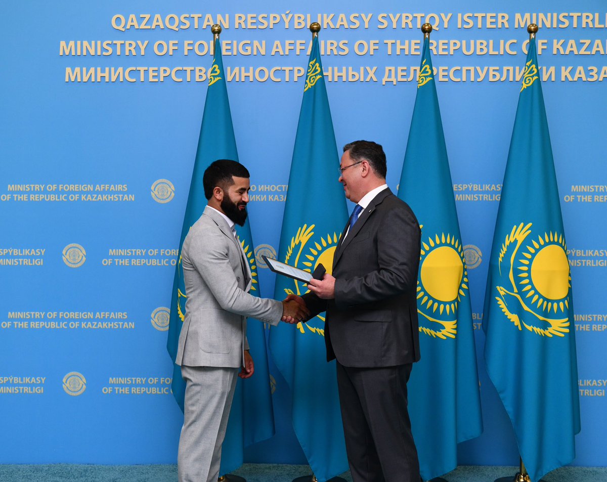 MFA_KZ's tweet photo. 🔹 Goodwill Ambassadors Project Launched at the Ministry of Foreign Affairs of Kazakhstan
🔗 https://t.co/kFwLI7PrSu https://t.co/vhW6QGzRf1