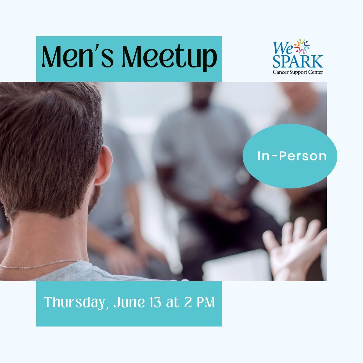 weSPARKsupport's tweet image. Gentlemen, please join us for an informal coffee or tea meetup at WeSPARK to catch up with fellow Men's Support group members before joining the full support group at 2 PM.
Call us at 818.906.3022 for more information.
#WeSPARK #cancersupport #mensupport #meeup #getsupport