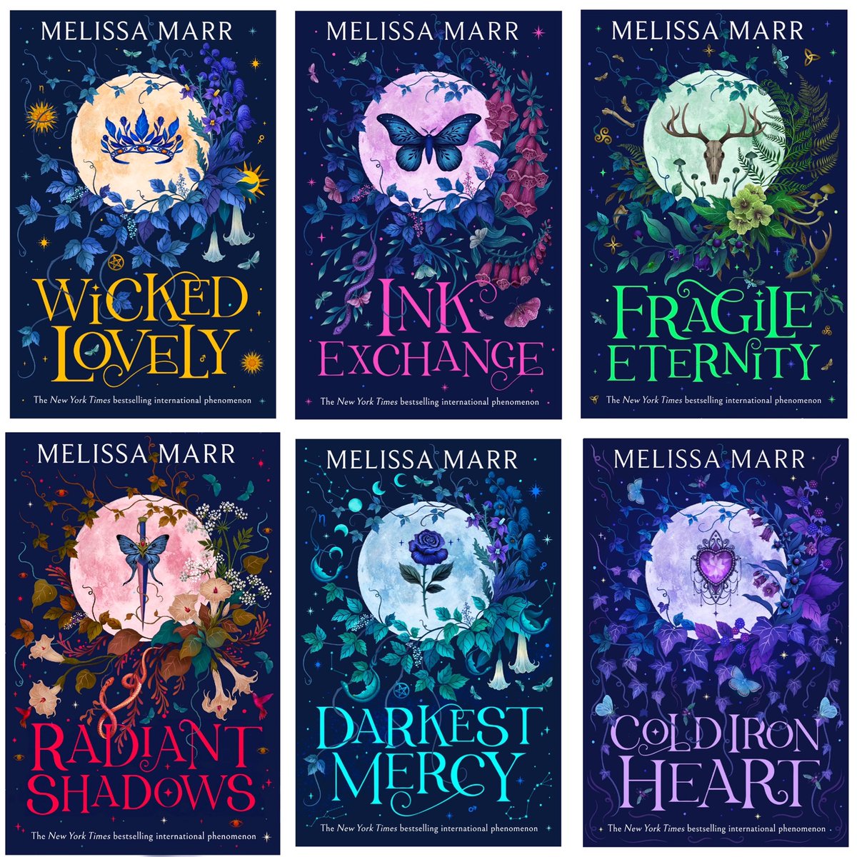 melissa_marr's tweet photo. HarperFire has new covers for my Wicked Lovely series.

They ALSO bought rights to my WL prequel, Cold Iron Heart, too. :) 

I love these new editions (coming Nov 2024 in the UK/Aus), &amp; I love celebrating almost 2 decades with Harper UK. They’ve been good to my faeries. https://t.co/cF3Ek3ZcAd