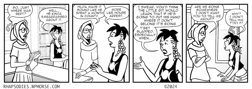 wpmorse's tweet photo. In today's Rhapsodies, you could say Bert spent a month in house arrest.
https://t.co/kM30w0HYhM
#Rhapsodies
#comics
#comicstrip
#dailycomic
#bookstore
#busywork
#seattlecartoonist https://t.co/Lk9VD8kvme