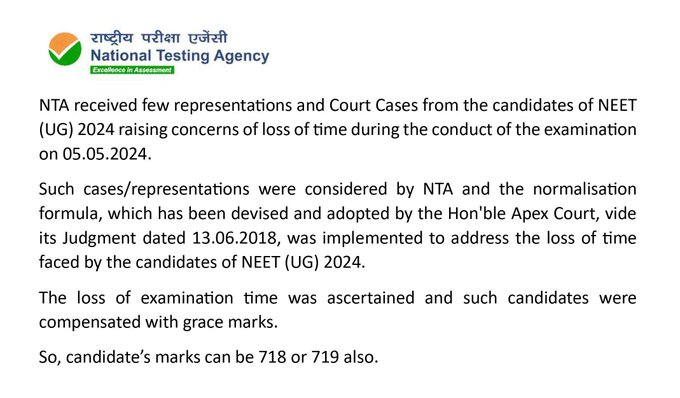 Mrinal033's tweet photo. #NEET_परीक्षा_परिणाम #RemoveNormalization
What is this draconian rule? Where is it mentioned in NEET rules and regulations? Why is it applied silently? This has caused real body blow to genuine students - want justice please @PMOIndia @narendramodi @EduMinOfIndia https://t.co/otP6XOzC96