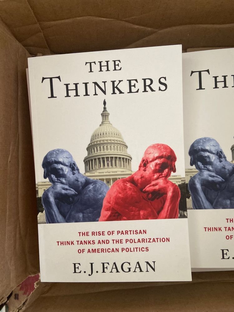 ejfagan's tweet photo. Author copies have arrived!!!  

The Thinkers: The Rise of Partisan Think Tanks and the Polarization of American Politics is out on June 12th! https://t.co/TycJTzzeZ5