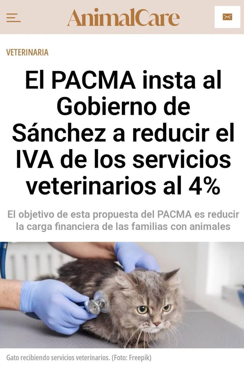 PartidoPACMA's tweet photo. 🩺Llevar a nuestros animales al veterinario no debería ser un lujo.

PACMA es el único partido que se preocupa por los animales, proponiendo una bajada del IVA del veterinario al 4%.

Este domingo en las elecciones europeas, #VotaPACMA. https://t.co/FuyYOhlngQ