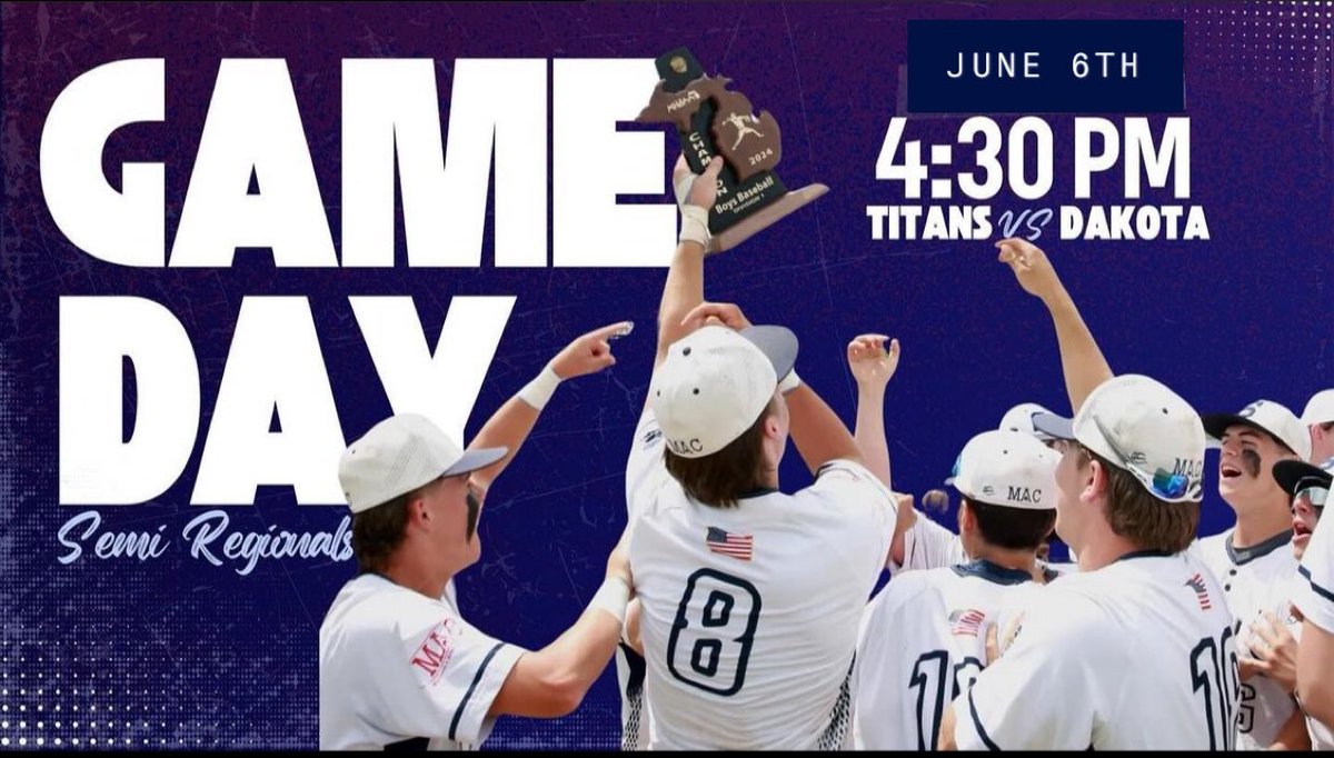 EVERYONE COME SUPPORT OUR BASEBALL TEAM IN THEIR REGIONAL SEMIS GAME AT 4:30 TODAY‼️‼️GAME IS AT UTICA⚾️⚾️