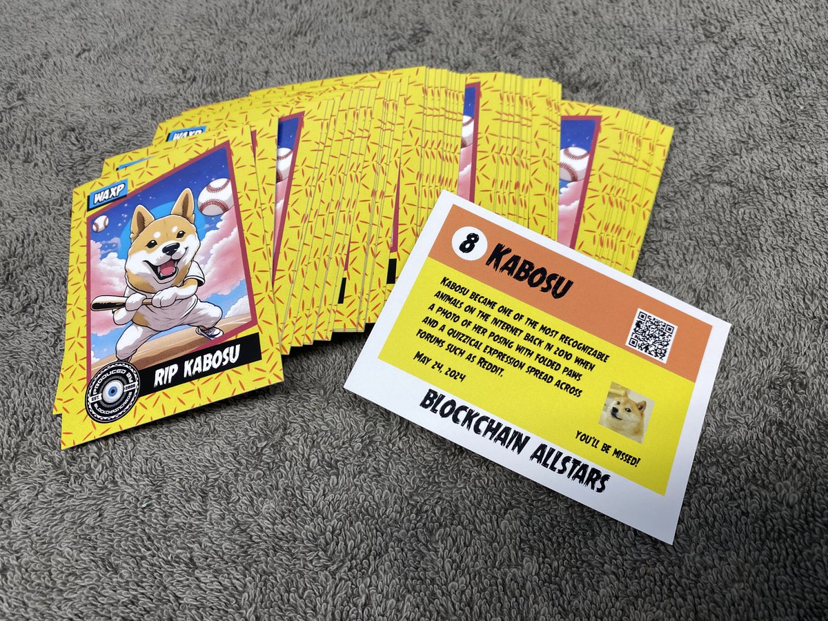 BlockchainCards's tweet photo. The RIP KABOSU Cards have landed! Check out my @PeakDcom post on how to obtain one for your collection!
https://t.co/foVNSWUb0B
$HIVE $WAXP $DOGE #kabosu #ripdoge https://t.co/vcjZh7S65r