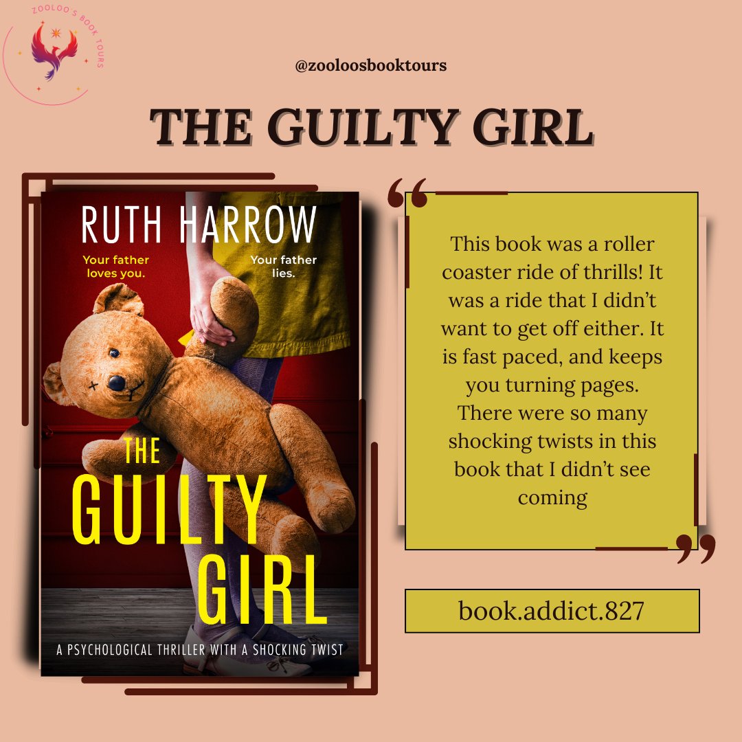 ZooloosBT's tweet photo. On the book tour for #TheGuiltyGirl we saw a post from #donnareads03 and #bookaddict827 ~ You can read all reviews here ~ https://t.co/lbnPL1yfhl
Tomorrow we will see #twilight_reader joining the tour!
@ruth_harrow @inkubatorbooks
#ZooloosBookTours https://t.co/y1SchiirWu
