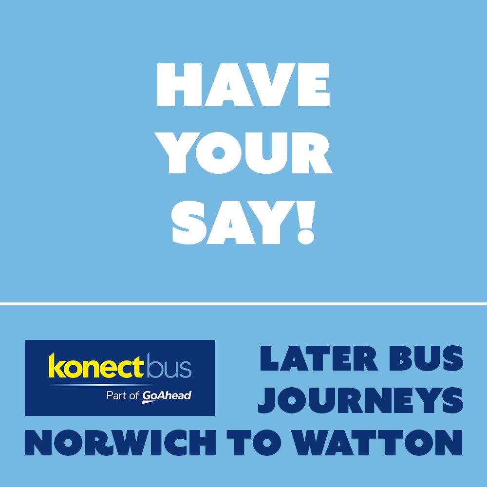 We are currently looking at extending the operating hours of our bus route 3 between Watton and Norwich to provide later journeys. If this would benefit you and you'd like to have your say, please take this short survey: ow.ly/pnPw50Sb2py