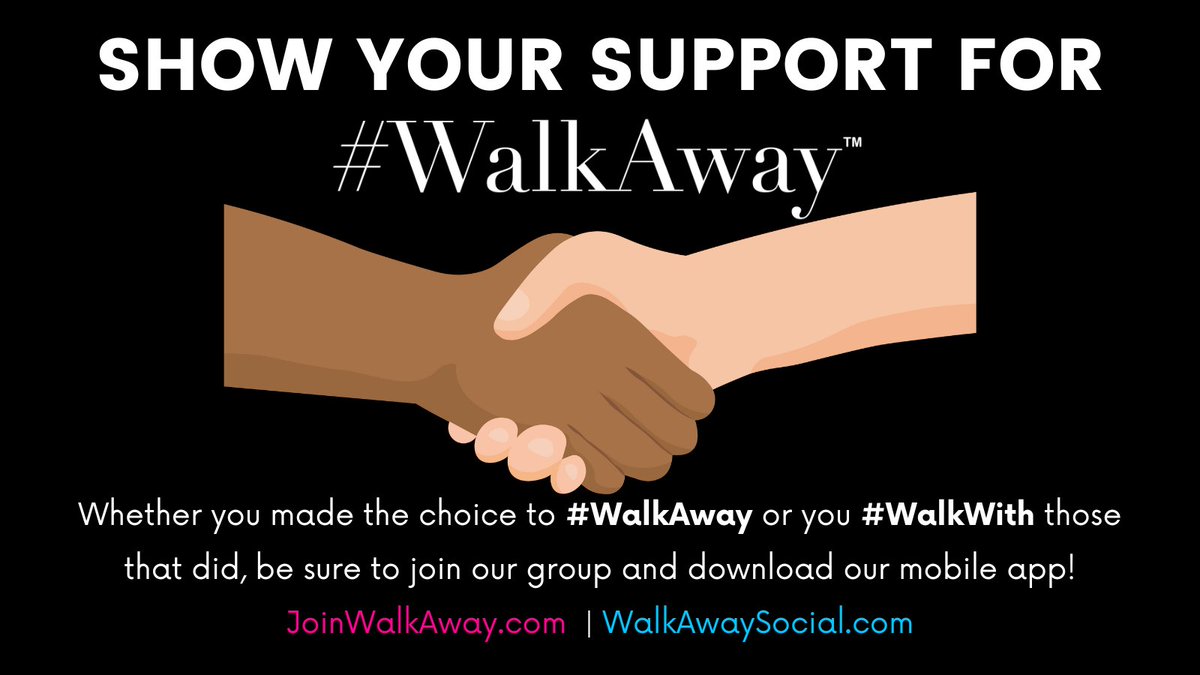 RealWalkAway's tweet image. Show your support for #WalkAway! 🚶‍♂️

Whether you chose to #WalkAway from the left or you #WalkWith those who did, join our community! 🌟 Download our app today!

👉 JoinWalkAway.com
📱 WalkAwaySocial.com

#WalkAwayCampaign #WalkAwayMovement #WalkAwayFoundation