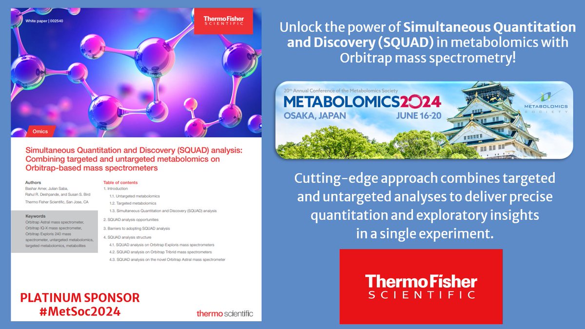 Metabolomics Society (@metabolomicssoc) on Twitter photo Unlock the power of Simultaneous Quantitation and Discovery (SQUAD) in metabolomics with Orbitrap mass spectrometry!  
Learn more in our latest white paper! 
assets.thermofisher.com/TFS-Assets/CMD… Unlock the power of Simultaneous Quantitation and Discovery (SQUAD) in metabolomics with Orbitrap mass spectrometry!  
Learn more in our latest white paper! 
assets.thermofisher.com/TFS-Assets/CMD…
