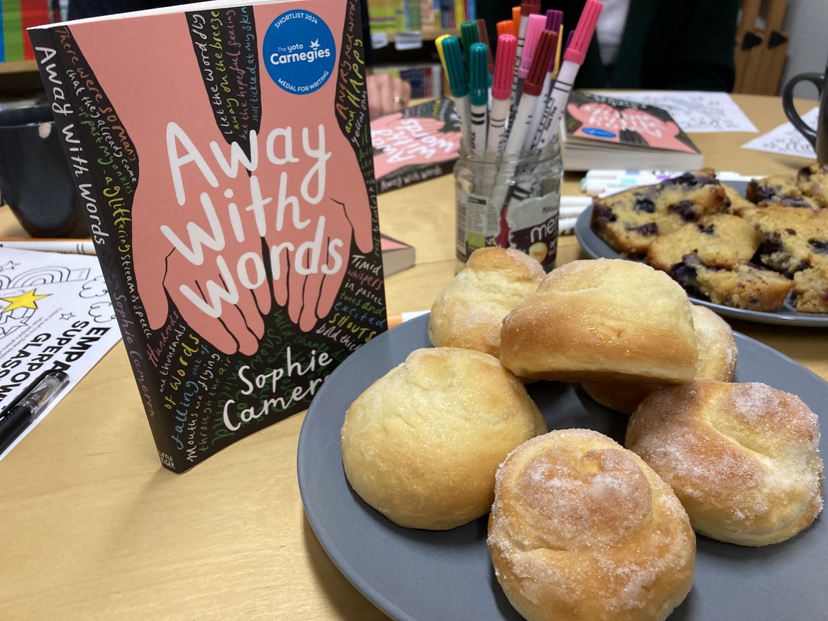 BarringtonStoke's tweet photo. Enjoying our #EmpathyDay book club, feat. #AwayWithWords by @sophiemcameron and ensaymadas by @e_c_harrison! We're delighted to work with @EmpathyLabUK as an Empathy Publisher. Check out https://t.co/DlIemqDsxI for empathy-building resources for schools, parents and publishers. https://t.co/9i0oM7N6oZ