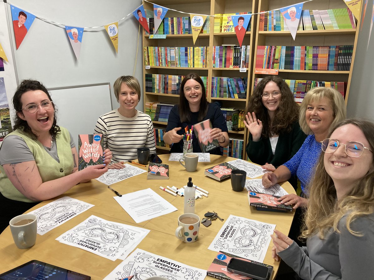 BarringtonStoke's tweet photo. Enjoying our #EmpathyDay book club, feat. #AwayWithWords by @sophiemcameron and ensaymadas by @e_c_harrison! We're delighted to work with @EmpathyLabUK as an Empathy Publisher. Check out https://t.co/DlIemqDsxI for empathy-building resources for schools, parents and publishers. https://t.co/9i0oM7N6oZ