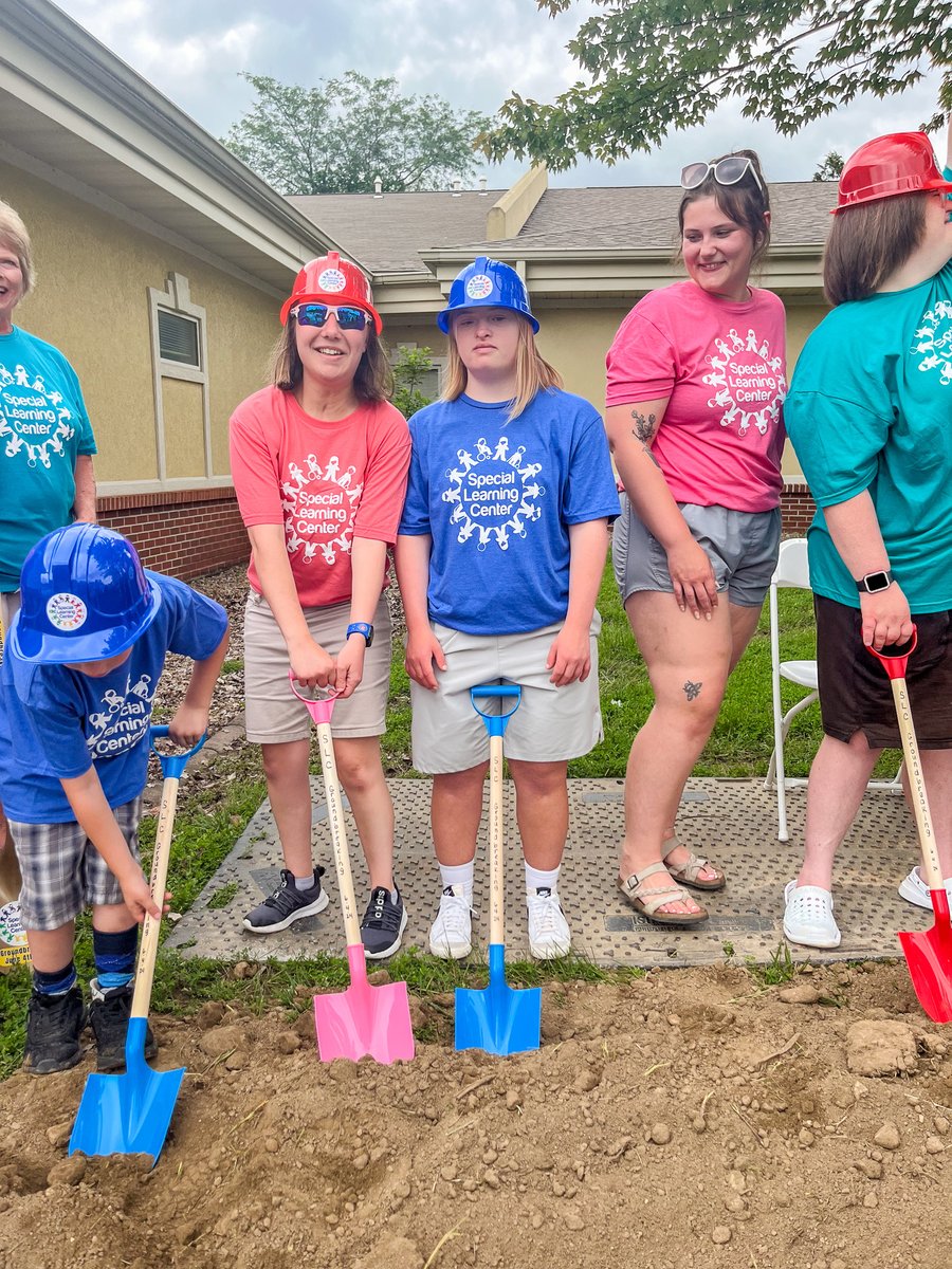 SOMissouri's tweet photo. 🚜 Exciting times! Grace Davis and Grace Theroff had the honor of turning the dirt for the new Special Learning Center in Jefferson City! We are so excited for the opportunities this center will bring. https://t.co/8gHQUb7q9c