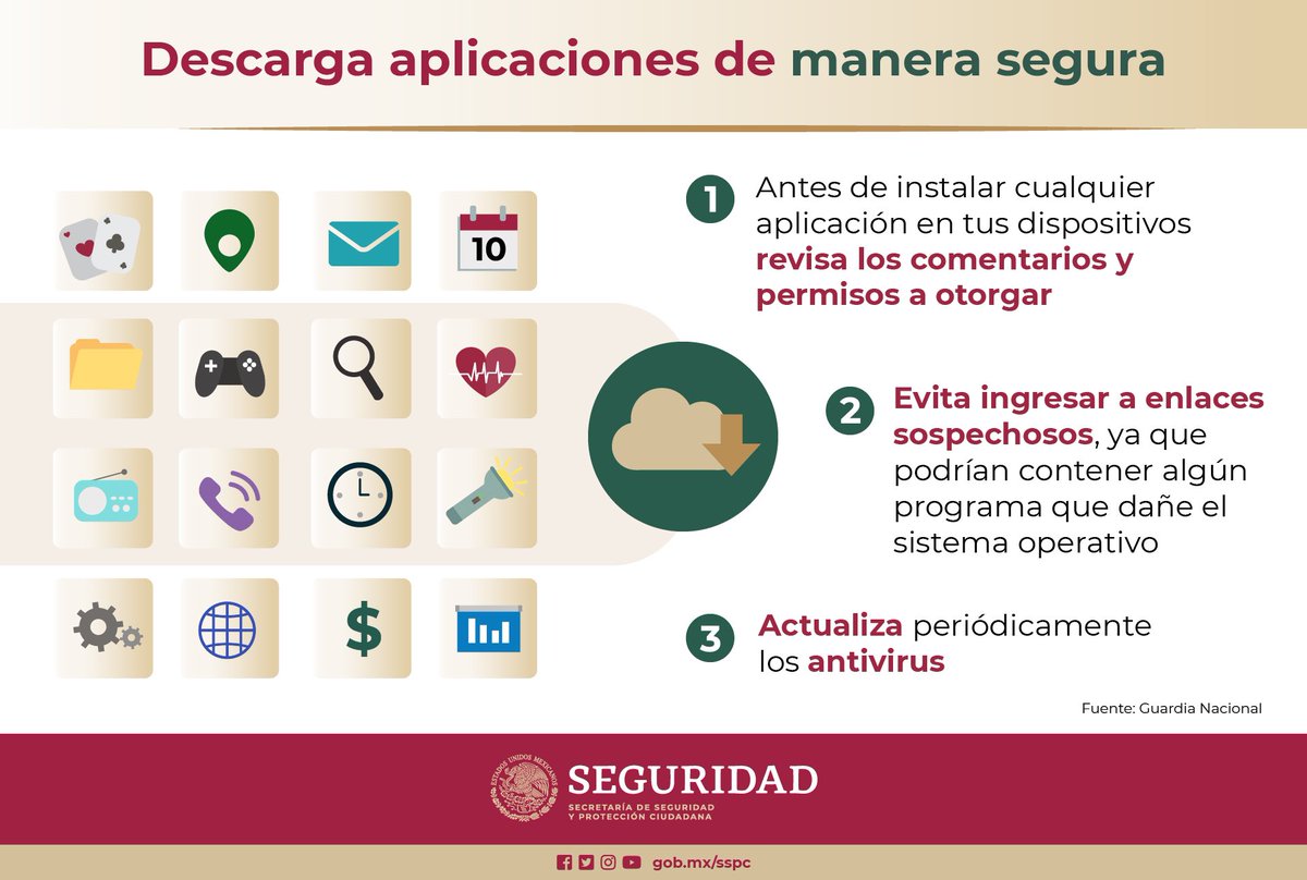 rosaicela_'s tweet photo. Antes de descargar alguna aplicación en tu teléfono móvil, sigue estas recomendaciones. Si eres víctima de un #ciberdelito, reporta al 088. https://t.co/edEu7oJxOd