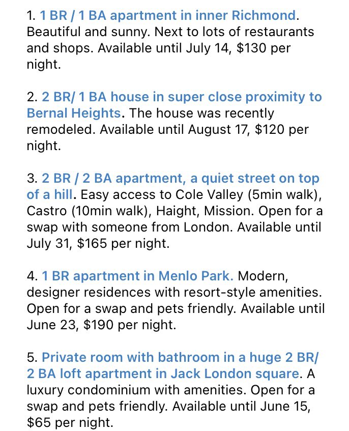 Top 5 listings in San Francisco in June😻

Info in the pictures. Active links in our Telegram t.me/linkedlivin/33….

Hurry up to book one of these places to travel to SF or check out our website for more cool active listings 🏠