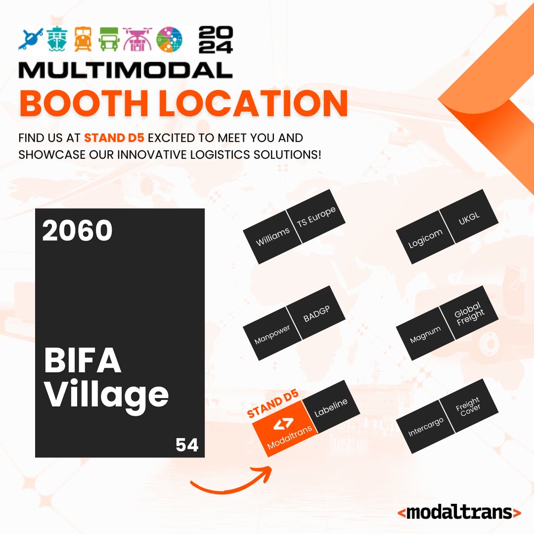 Check out our location at Stand D5!
Let's meet at Multimodal 2024! 🚀
