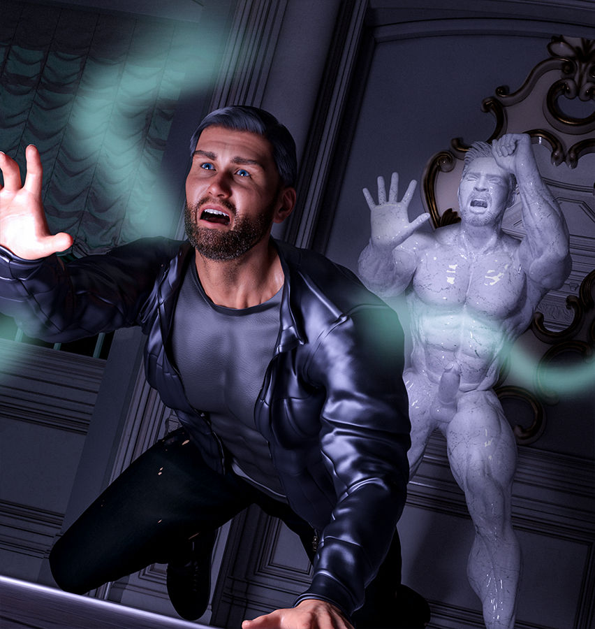 PorterAsh3's tweet photo. After a pair of terrifying discoveries, Jack realizes - all too late - he is about to become part of the enigma that is "Haverhill"...

#asfr  #statue  #petrification

Images courtesy of @8thSD https://t.co/hmFXm3x1tp