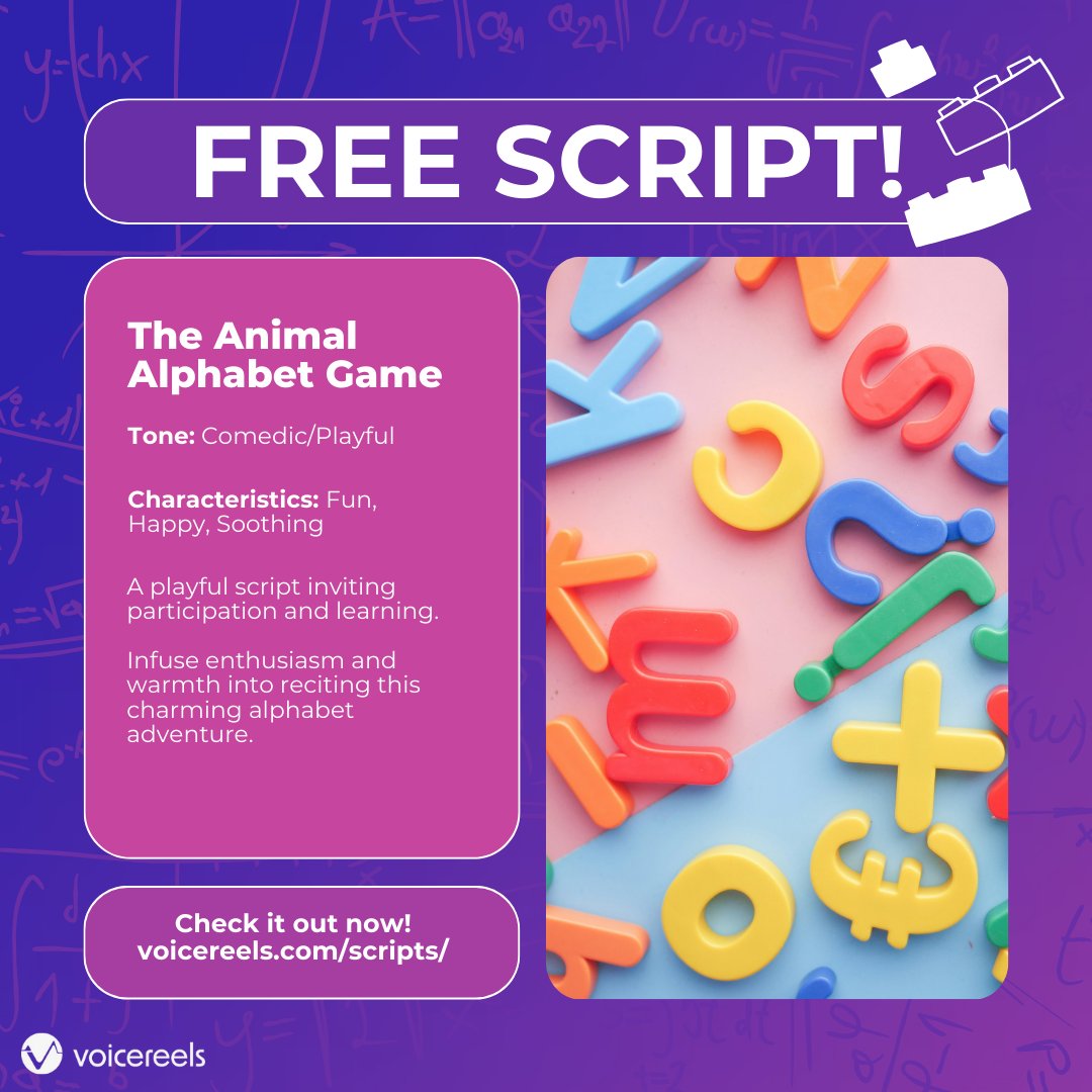 Voicereelscom's tweet photo. FREE script time 🤩🎙️

This is a playful script, inviting you to showcase your warm and soothing tones to encourage children's learning!

Script here 👉: https://t.co/nnym4cB7fF https://t.co/257EhNmkZx