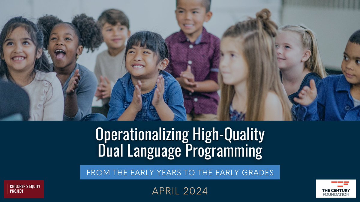 In order to realize the full bilingual, biliterate, bicultural, potential of the thousands of emergent bilingual children in the US, we must ensure greater access to dual language education &amp; do it well.

Learn more in our latest report HERE: cep.asu.edu/resources/Oper…