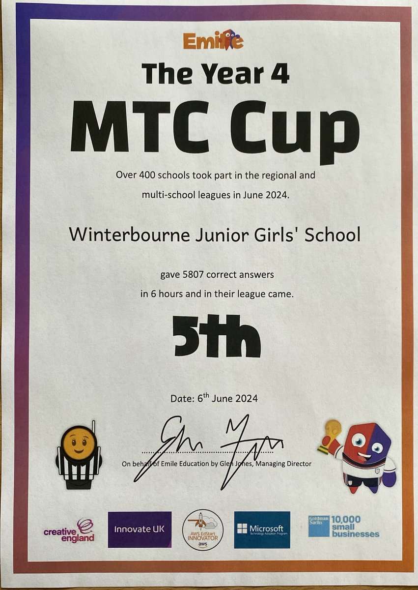 WJGS Winterbourne Junior Girls' School (@wjgss) on Twitter photo Well done to Year 4 for your achievements in the MTC challenge. โฆ<a href="/WjgsS/">WJGS Winterbourne Junior Girls' School</a>โฉ โฆ<a href="/education_emile/">Emile Education</a>โฉ Well done to Year 4 for your achievements in the MTC challenge. โฆ<a href="/WjgsS/">WJGS Winterbourne Junior Girls' School</a>โฉ โฆ<a href="/education_emile/">Emile Education</a>โฉ