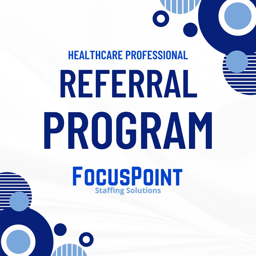 focuspoint_net's tweet photo. Great nurses know great nurses! For every friend or colleague who signs up, you’ll both get rewarded.
Simply refer a friend at the link in bio and we'll handle it from there. https://t.co/e04JO3uUtM