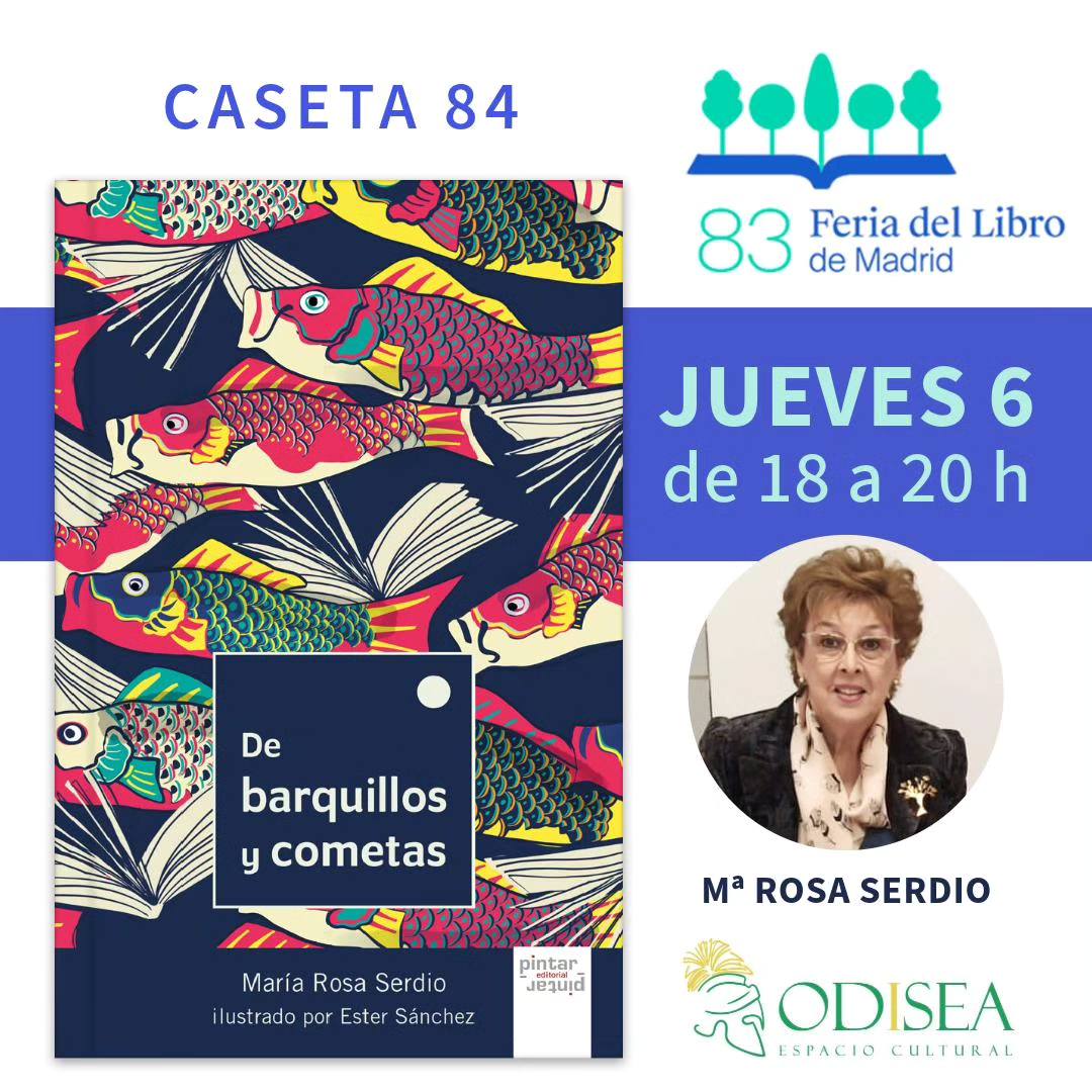 HOY JUEVES
Hoy jueves, de 18 a 20 h, recibiremos en la caseta 84 a Maria Rosa Serdio con su libro infantil De barquillos y cometas (<a href="/PintarPintar/">pintar</a>). Hermosísimas ilustraciones de Ester Sánchez. 
Os esperamos en la 84.