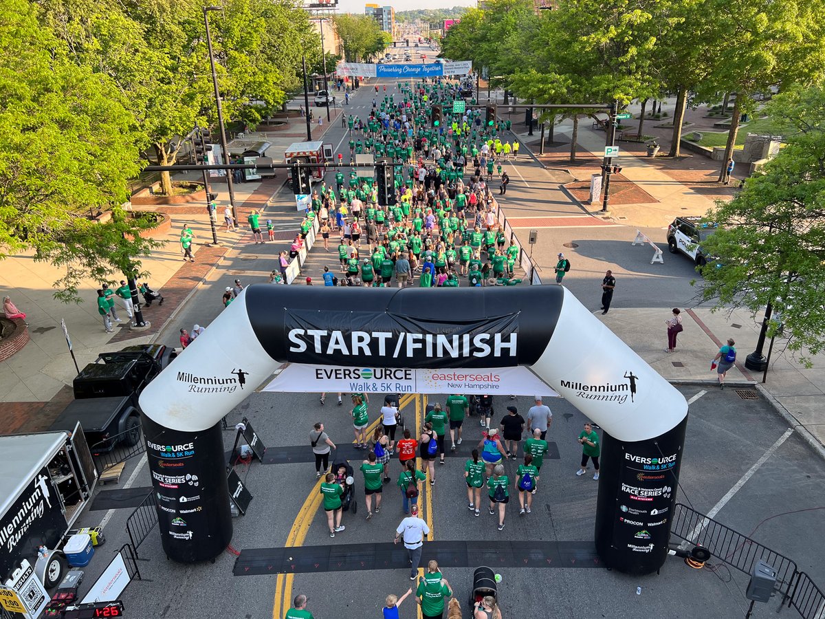 EversourceNH's tweet photo. Today is the day! 🥳 We can’t wait to see everyone at this year’s Eversource Walk & 5K Run for Easterseals NH in downtown Manchester. Forgot to sign up? You can register in-person after 4pm at Veterans Park. The Opening Ceremony is at 5:30 and the race kicks off at 6:20. #ESWalk https://t.co/eqL4gqqr1V