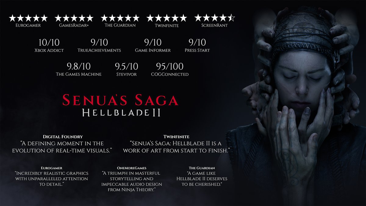 NinjaTheory's tweet photo. Here’s what the critics are saying about Senua's Saga: Hellblade II.

Play now: https://t.co/zWoXR4KfkY https://t.co/u4rNi3vUzi